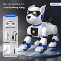 Intelligent robot dog toy in peach pink with voice control and gesture sensing features