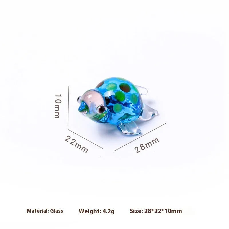 Geometric glass turtle ornament in modern simplicity style with hand-painted details