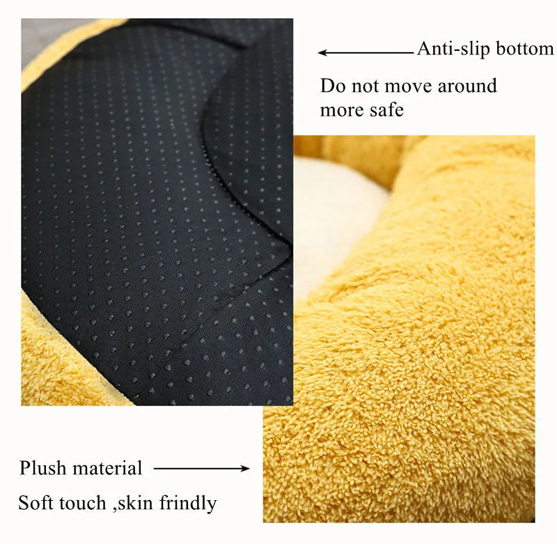 Corgi shaped plush pet bed for dogs and cats available in three sizes with PP cotton filling