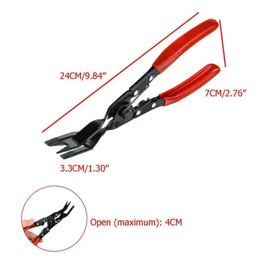 Blue forged steel automotive disassembly pliers with 235mm length for door panel removal