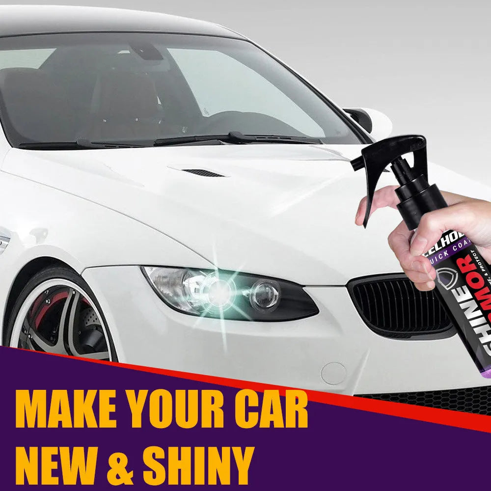 Purple automobile nano coating agent spray bottle in 100ml size for car maintenance.