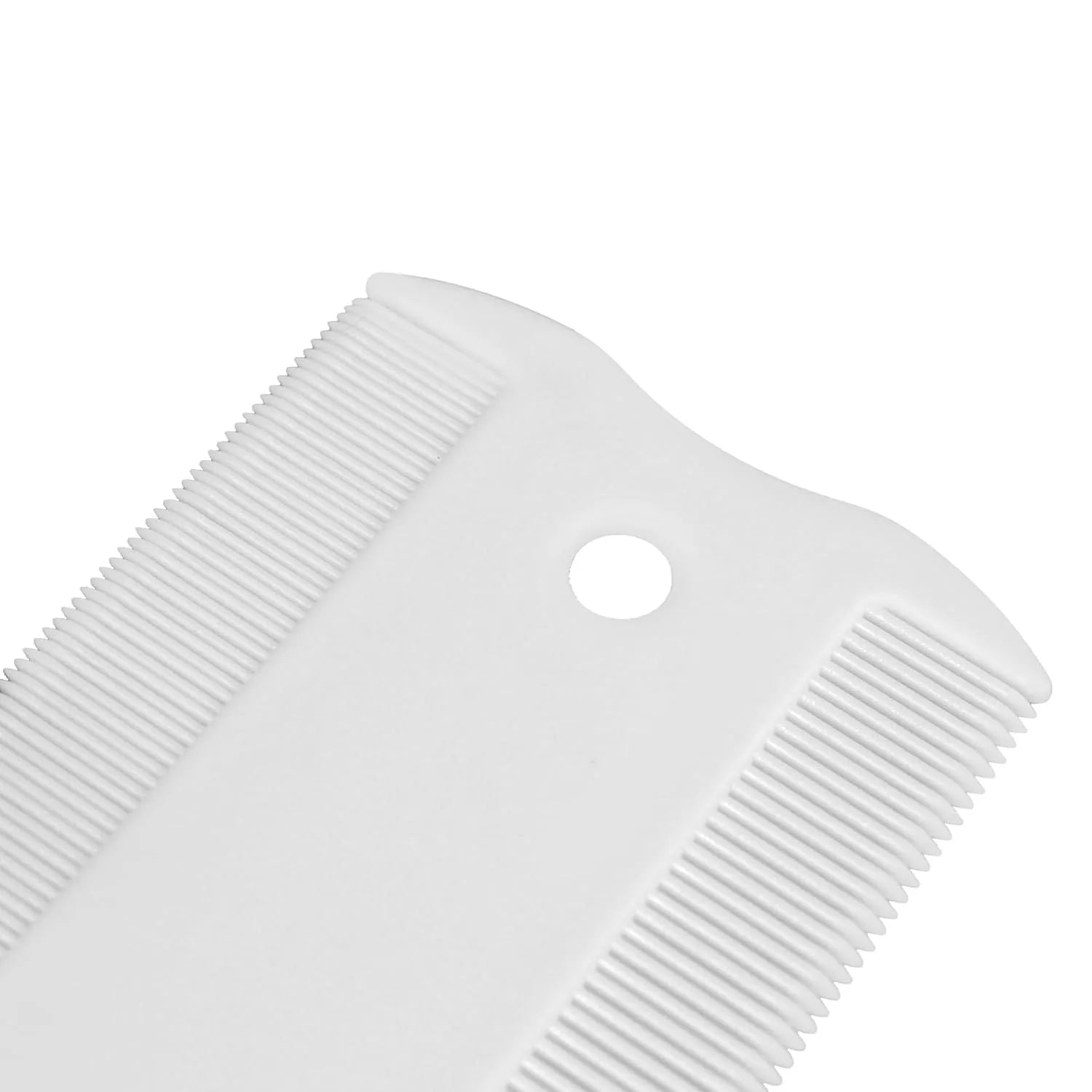 Double-sided flea comb for pets with fine teeth, 0.85cm wide plastic grooming tool