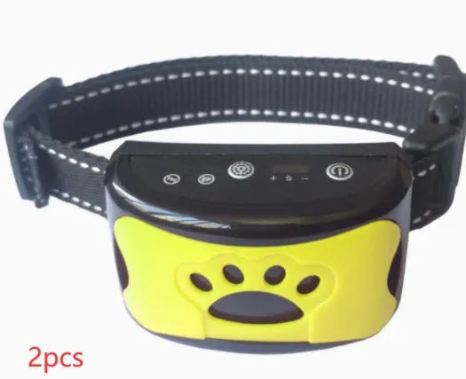 Waterproof rechargeable dog training collar with remote control in black colour