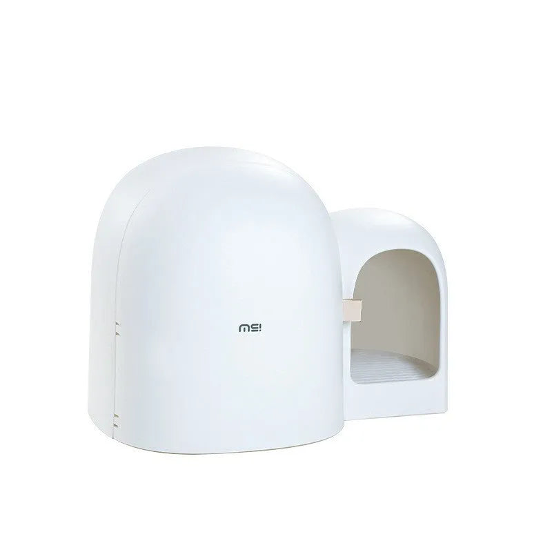 Fully enclosed oversized cat litter box in ABS plastic shown in Moss Green colour