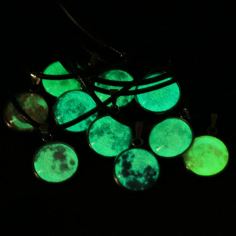 Luminous constellation design alloy pendant necklace on a chain with an extension.
