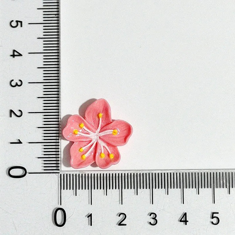3D cherry blossom resin bumper sticker covering scratch on car bumper, peach blossom colour, 8.2 cm