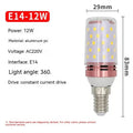 E14 LED corn bulb 12W 60 beads constant current tri-colour dimming white neutral warm light