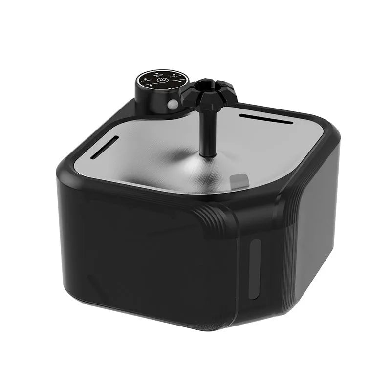 Stainless steel pet water dispenser with wireless induction automatic water outlet for dogs and cats, black or white