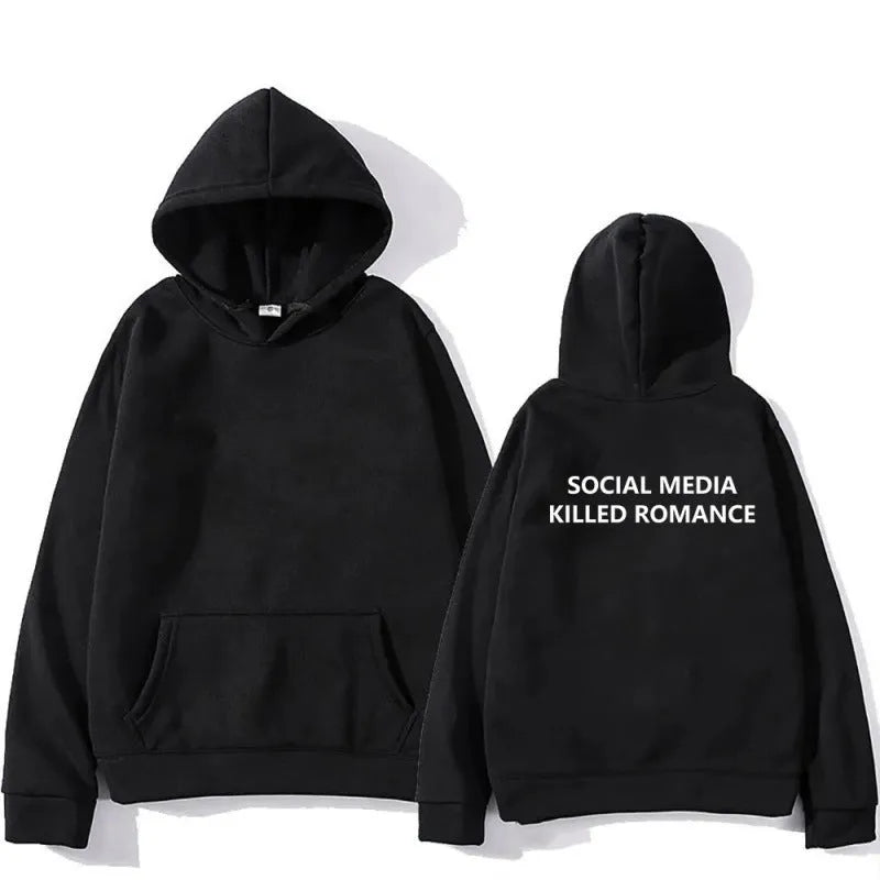Men's slim-fit grey hoodie with a printed spring letter design on the front, featuring a hood and long sleeves.