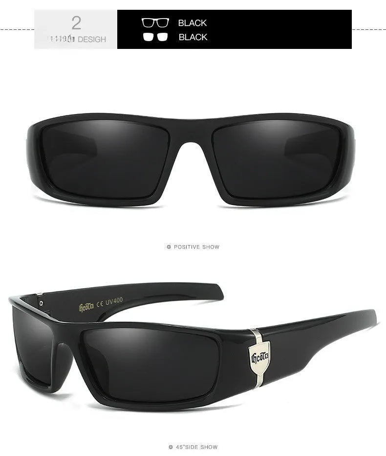 Bandit style West Coast polarized sunglasses G613 model in various colours with box frame