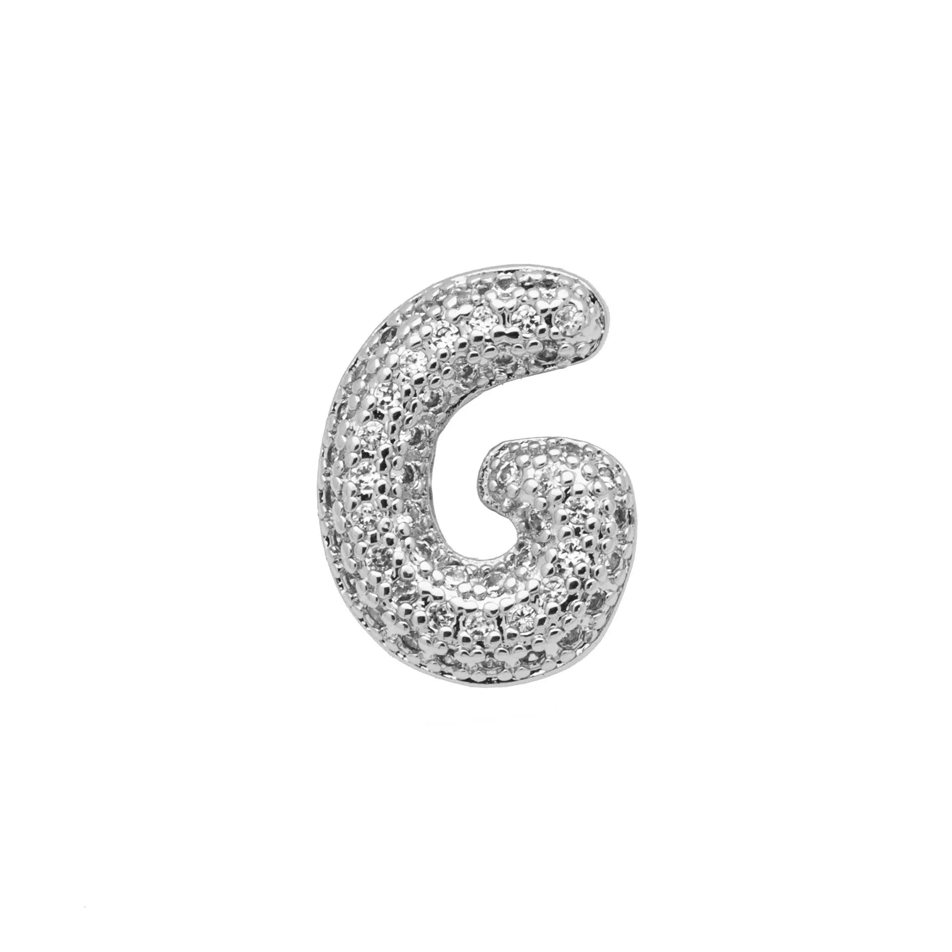 Copper letter bracelet with zirconium inlay showing detailed English character modelling in gold finish