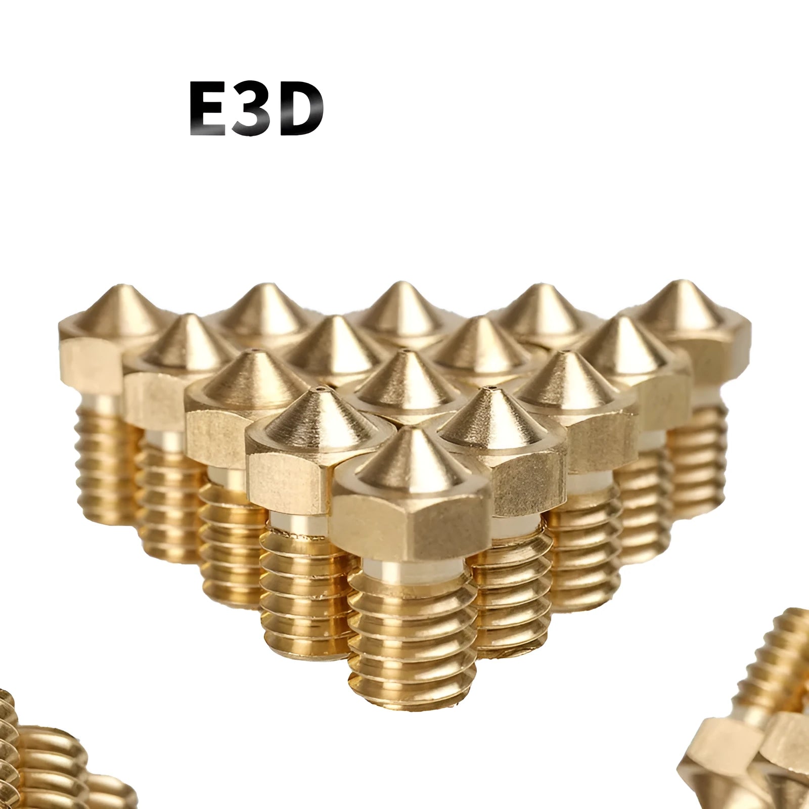 Brass 3D printer nozzle with M6 thread, shown next to a ruler for scale displaying 12.5mm length.