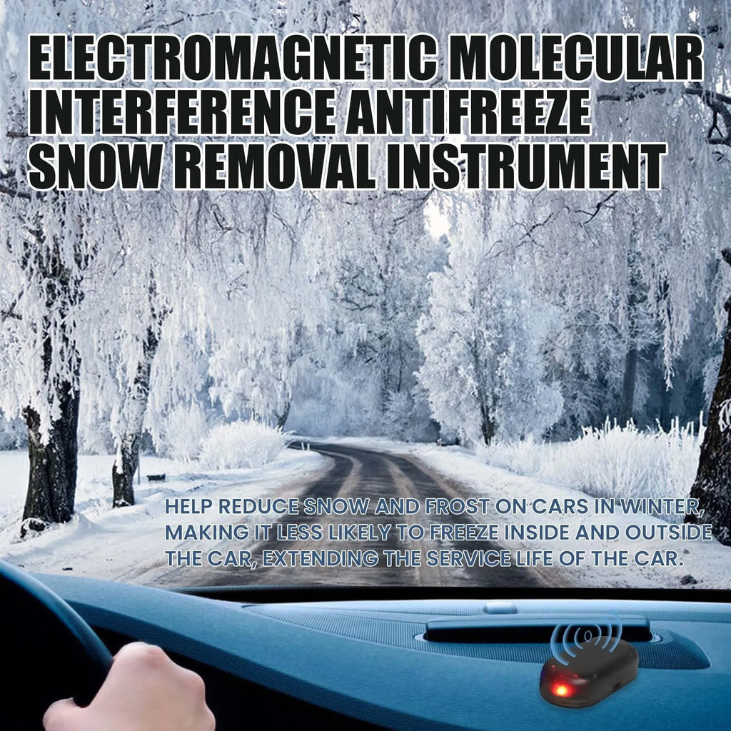 Black portable car deicer tool for windscreen frost removal measuring 5 cm long