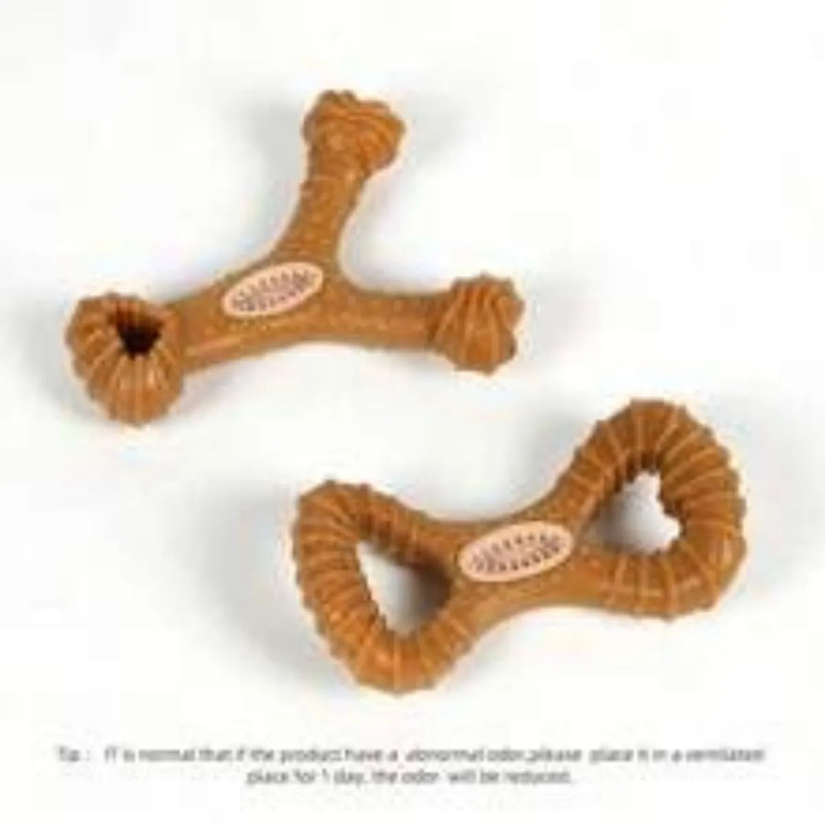 Durable rubber dog chew bone toy in 8-shape and Y-shape designs for teeth cleaning