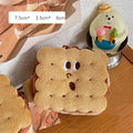 Plush sandwich biscuit pencil case in soft cartoon design for school stationery storage