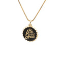 Copper bottle cap pendant necklace with 18K gold electroplating on a 40 cm box chain.