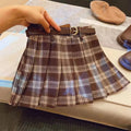 Children's plaid pleated skirt with cotton lining in A-line silhouette for heights 90-140cm