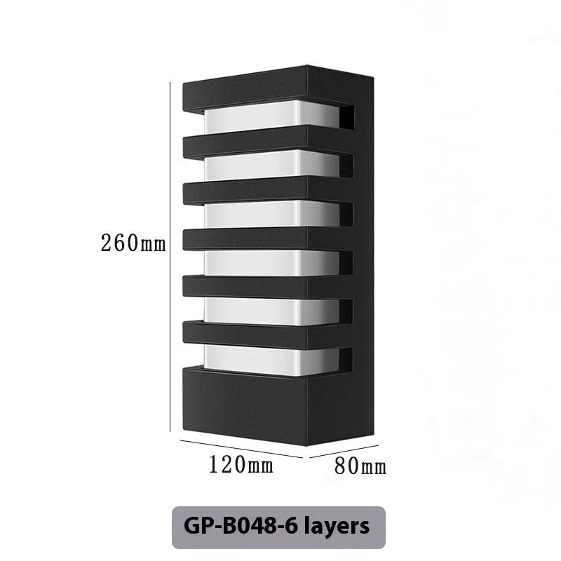 Modern minimalist outdoor wall lamp with aluminium alloy shell for garden or patio mounting