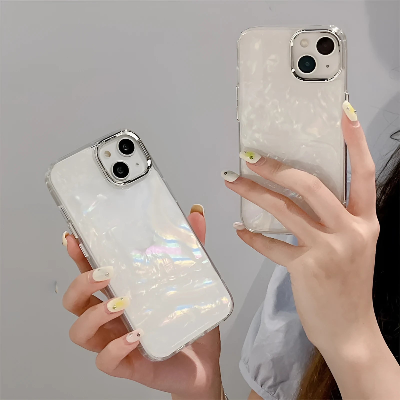 Super Fairy Dream Shell Pattern TPU phone case for iPhone in white with fantasy shell design
