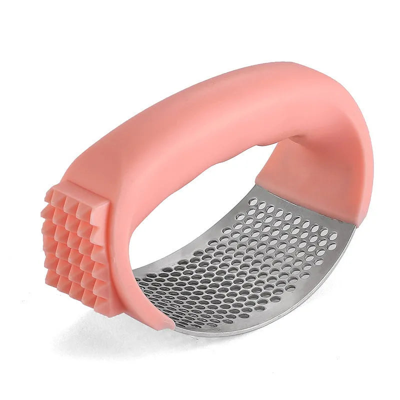 304 stainless steel garlic press with PP handle in black, blue, green, or pink colours