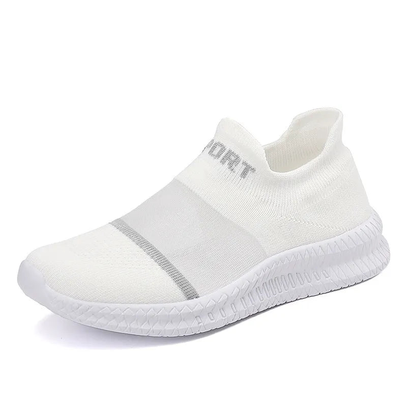 Breathable Flyknit running sock shoes in khaki colour with lace closure and MD sole