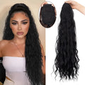 Water ripple long curly hair extension with fluffy corn curler texture and drawstring attachment