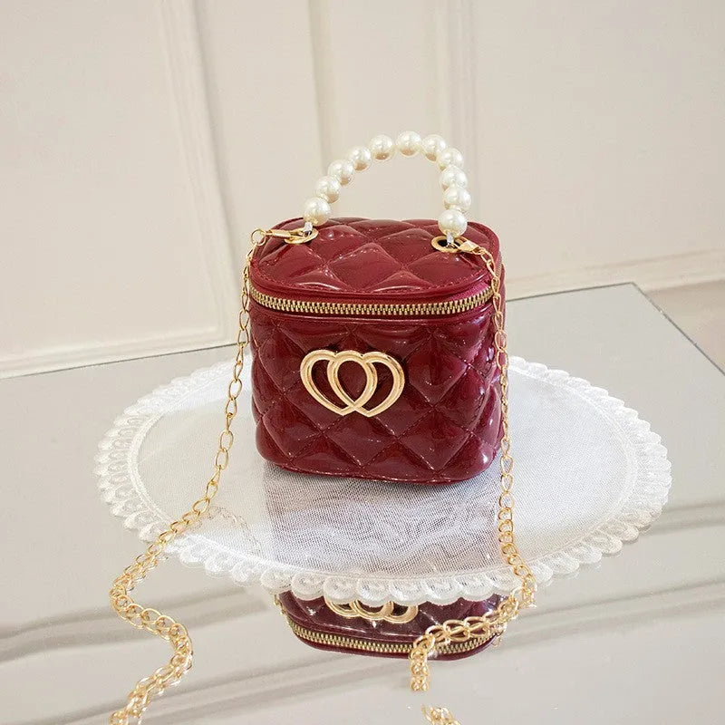 PVC bucket gel bag with heart pattern in various colour options
