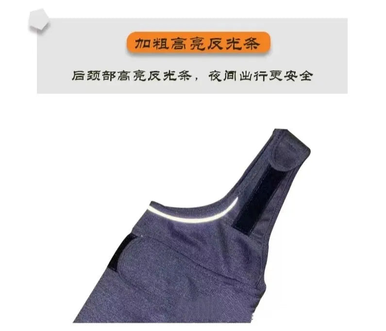 Heather grey dog anxiety vest made from brocade cotton fabric on a dog, showing its snug fit.