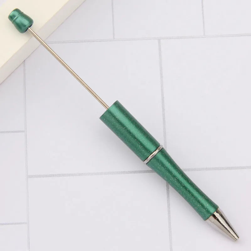 Creative plastic beaded ballpoint pen with spinning chain in multiple colour options