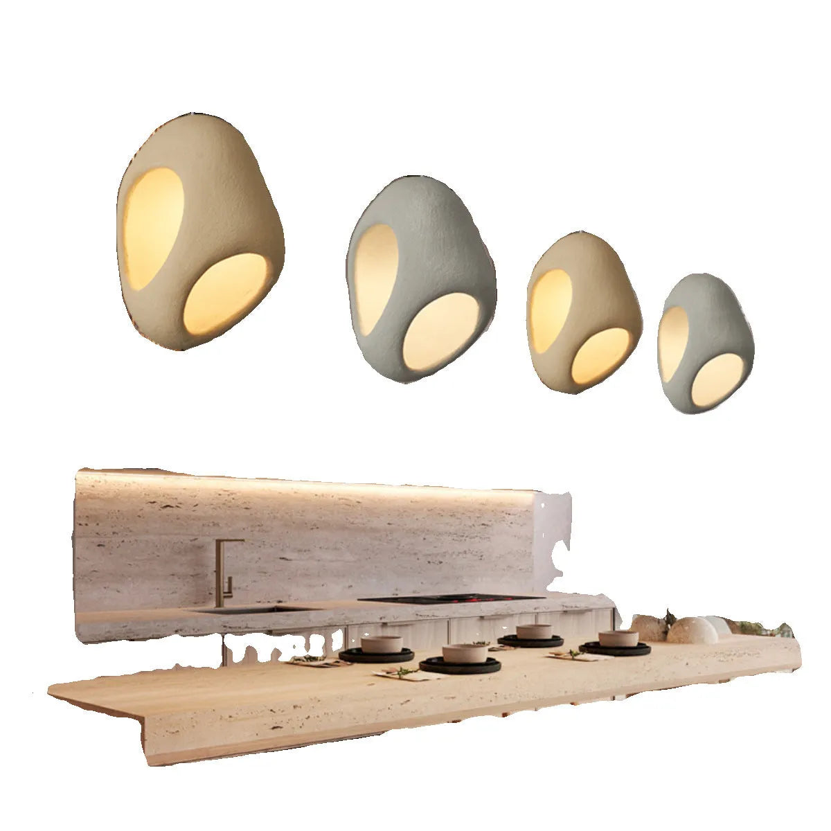 Creative single head retro ceiling light in white polystyrene with E27 fitting