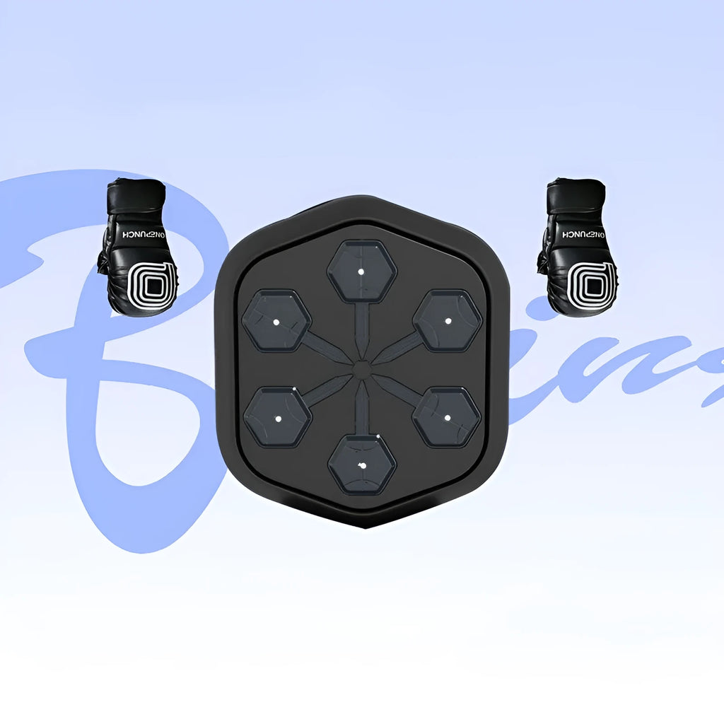Black smart boxing machine with Bluetooth connection and 200kg strike bearing