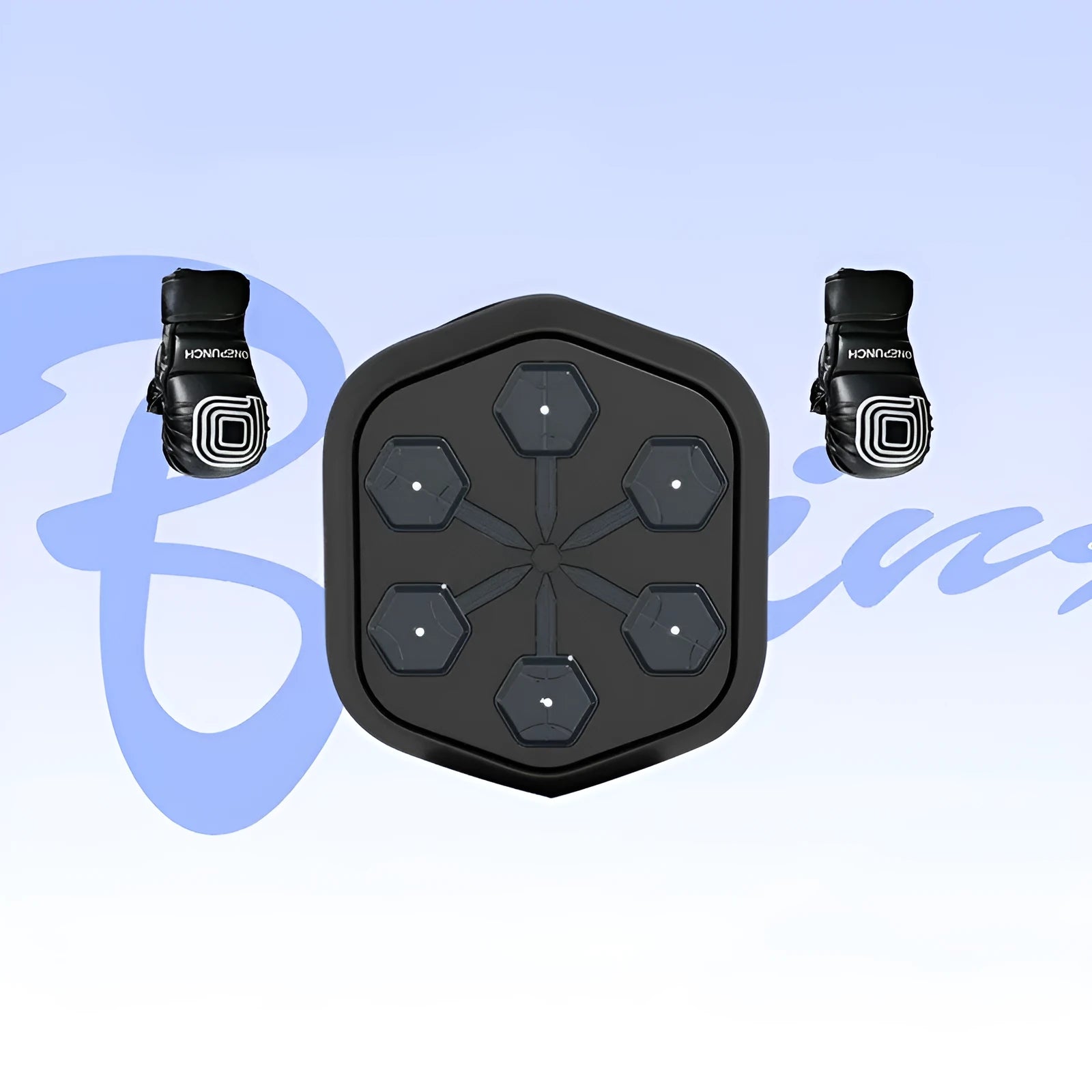 Black smart boxing machine with Bluetooth connection and 200kg strike bearing