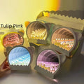 DIY cat-shaped night lamp kit with colourful tulip flowers for assembly and home decor