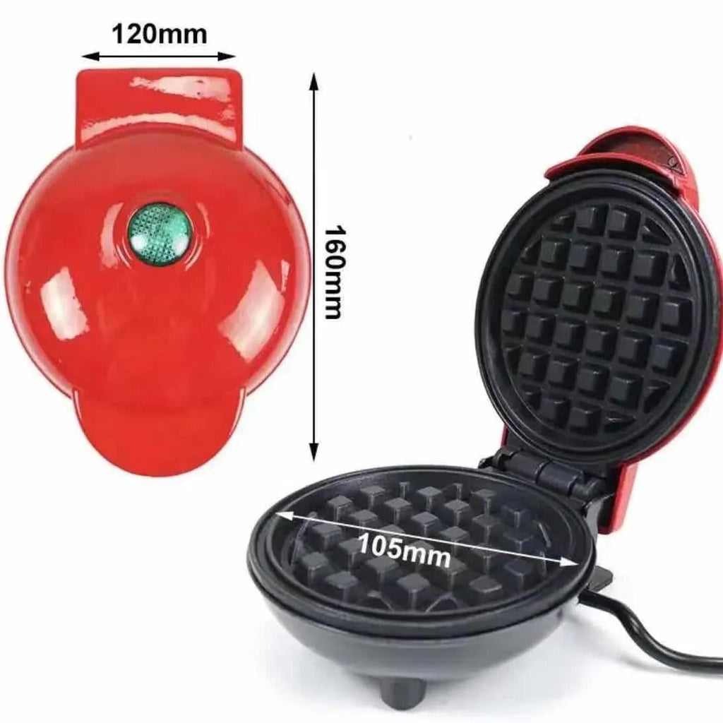 Mini waffle machine in white, 16.5cm, with electric heating, for making waffles and pancakes